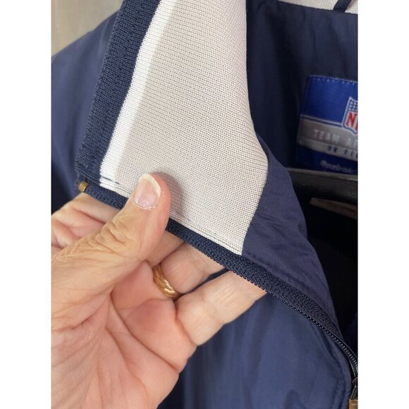 Reebok NFL Dallas Cowboys Windbreaker Jacket Navy & White Men L - Picture 15 of 16